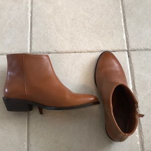 Tan leather j crew booties
